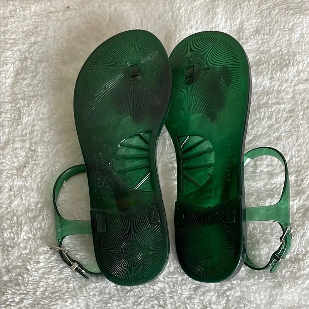 Katy Perry Cactis Green Jelly Thong Ankle Strap Lightweight Women's 9 Sandals